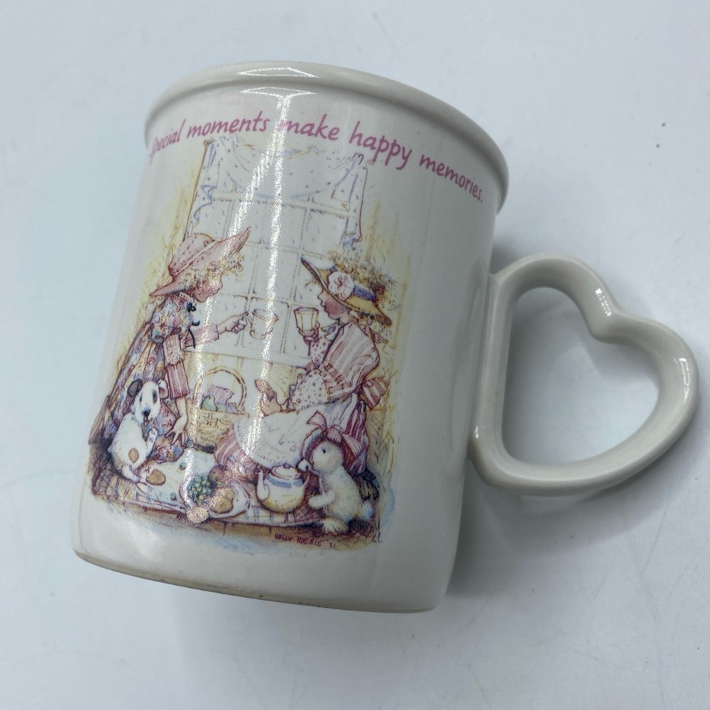 Holly Hobbie Stoneware Coffee Mug Heart Handle American Greetings 1990 Vintage
